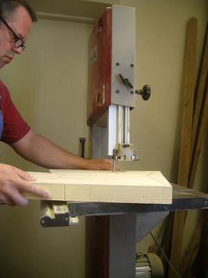 Cutting out the body with a bandsaw.